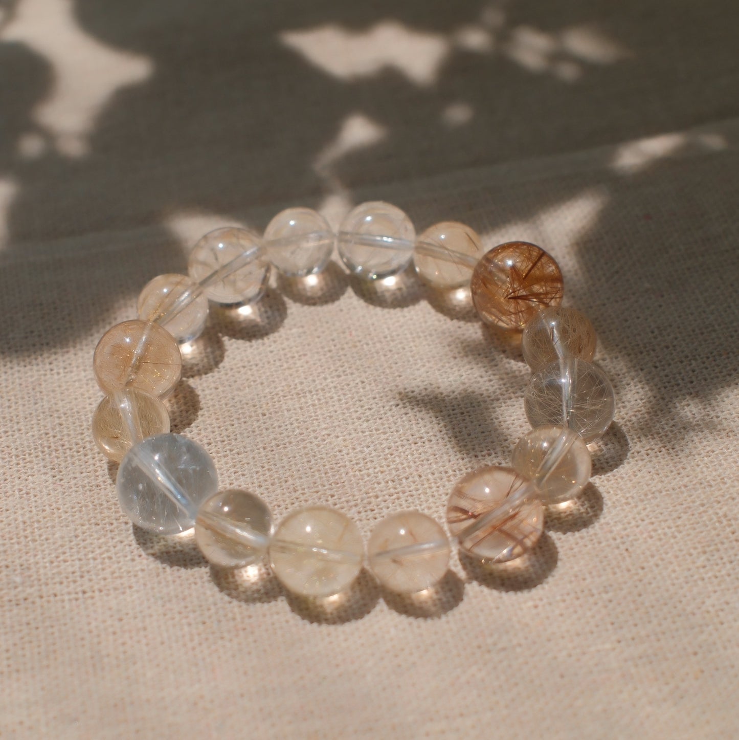 Starlit Threads – High-clarity Rutilated Quartz Bracelet