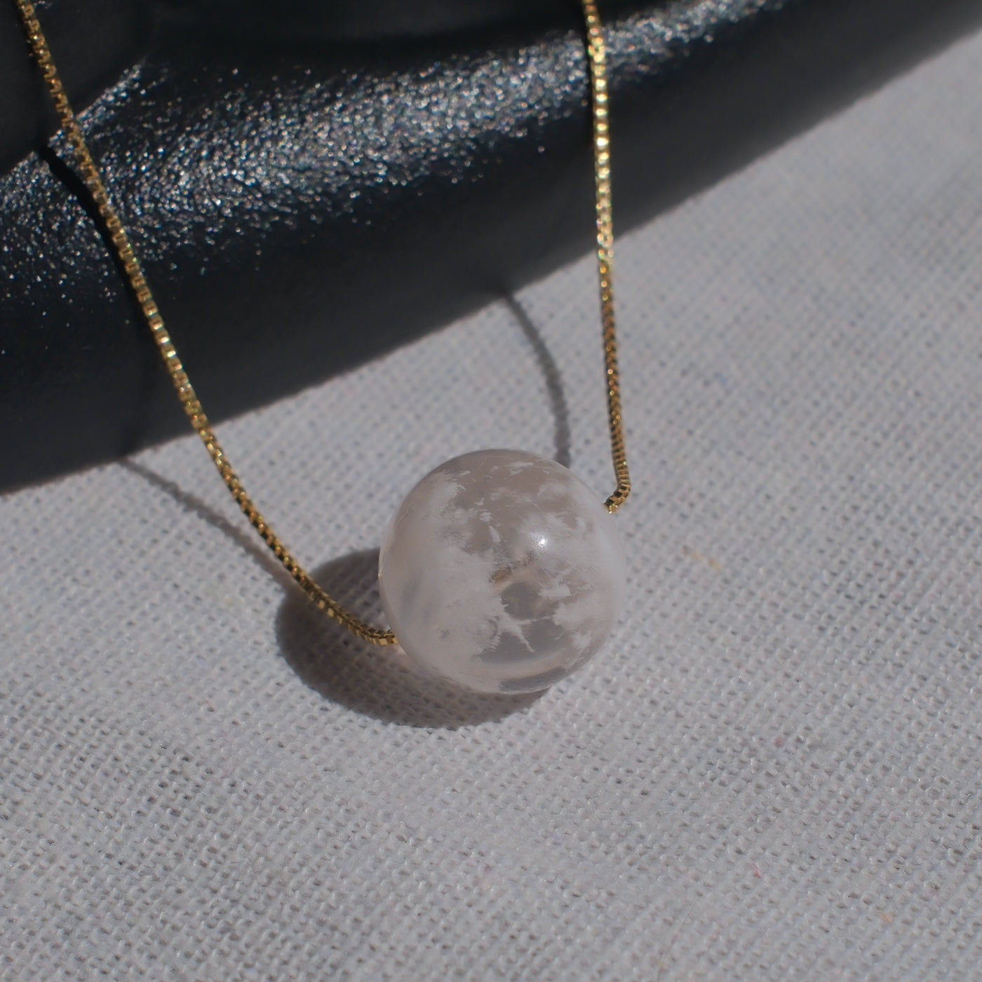 Light Pink Snow Phantom Quartz Pendant Necklace
