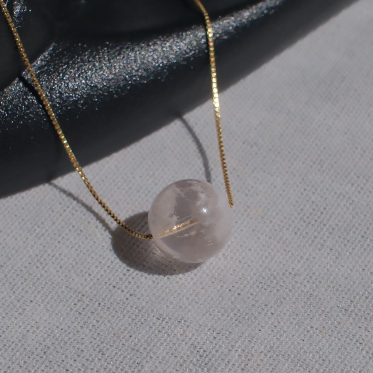 Light Pink Snow Phantom Quartz Pendant Necklace