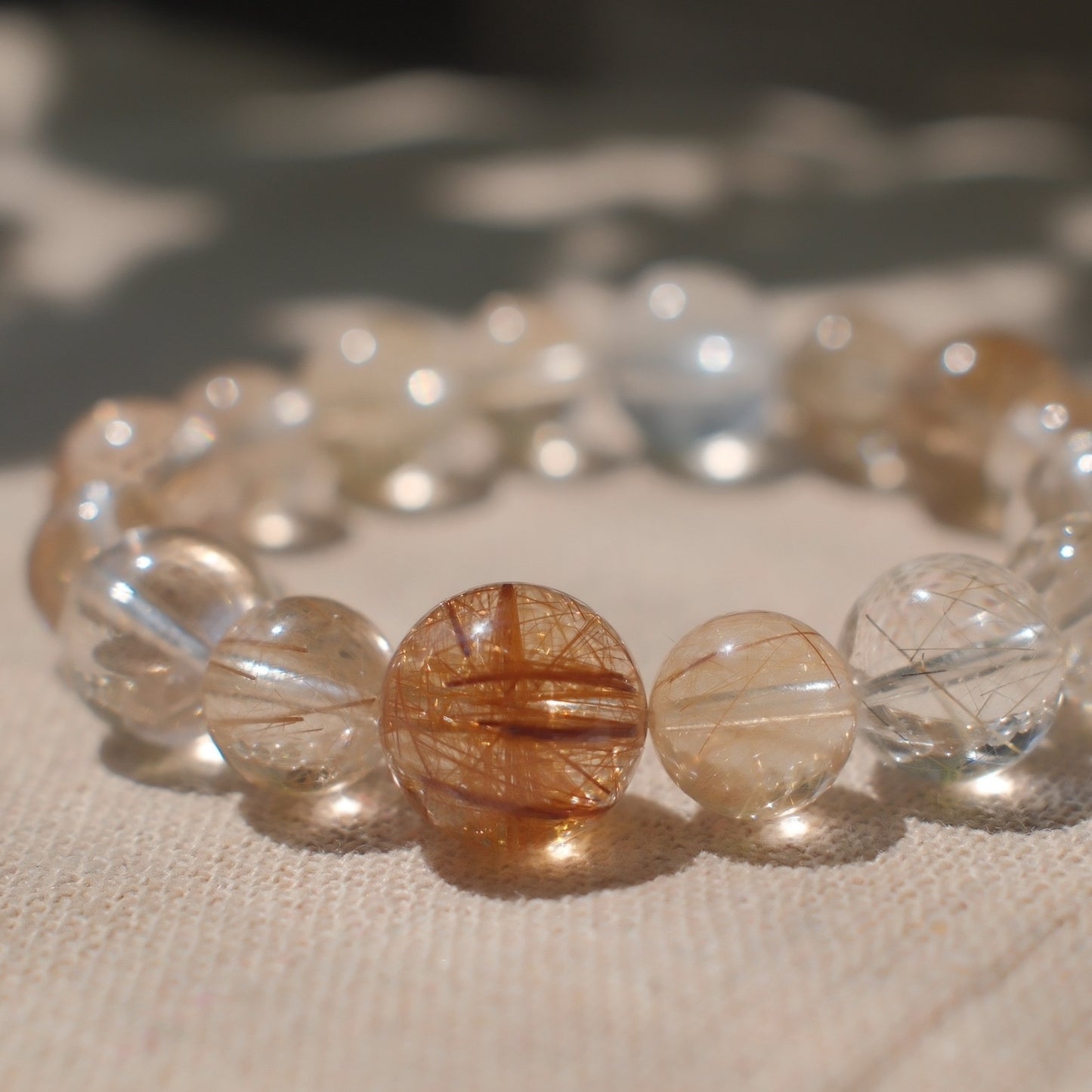 Starlit Threads – High-clarity Rutilated Quartz Bracelet