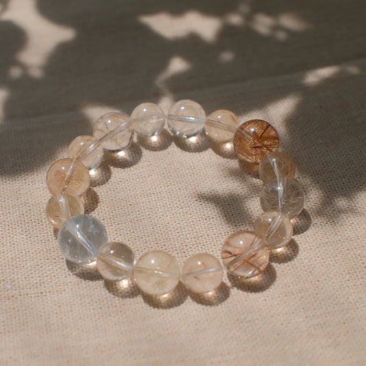 Starlit Threads –  High-clarity Rutilated Quartz Bracelet