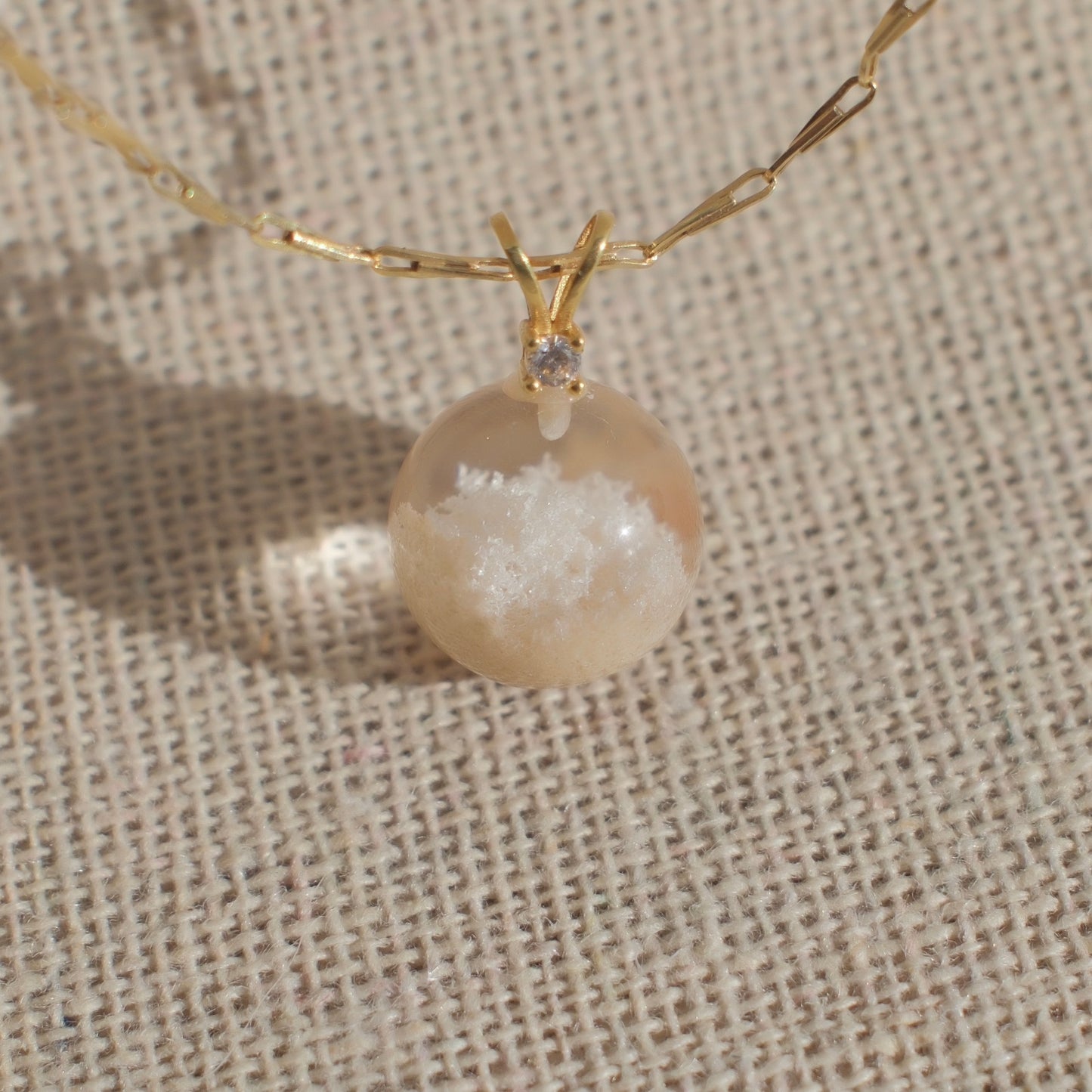 Custom Pink Phantom Quartz Necklace — 18K Gold