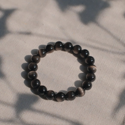Silver Sheen Obsidian Bracelet