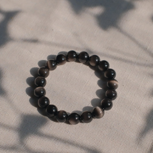 Silver Sheen Obsidian Bracelet