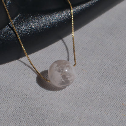 Light Pink Snow Phantom Quartz Pendant Necklace