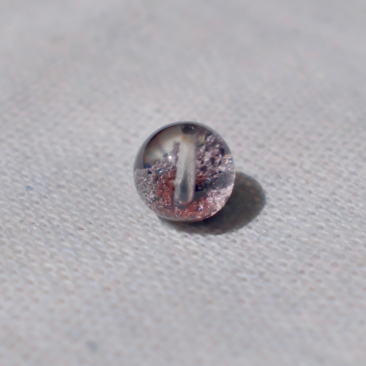 Purple & Red Bowl-Shaped Phantom Quartz Bead – Drilled