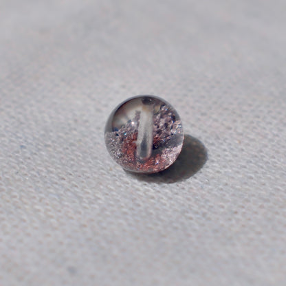 Purple & Red Bowl-Shaped Phantom Quartz Bead – Drilled