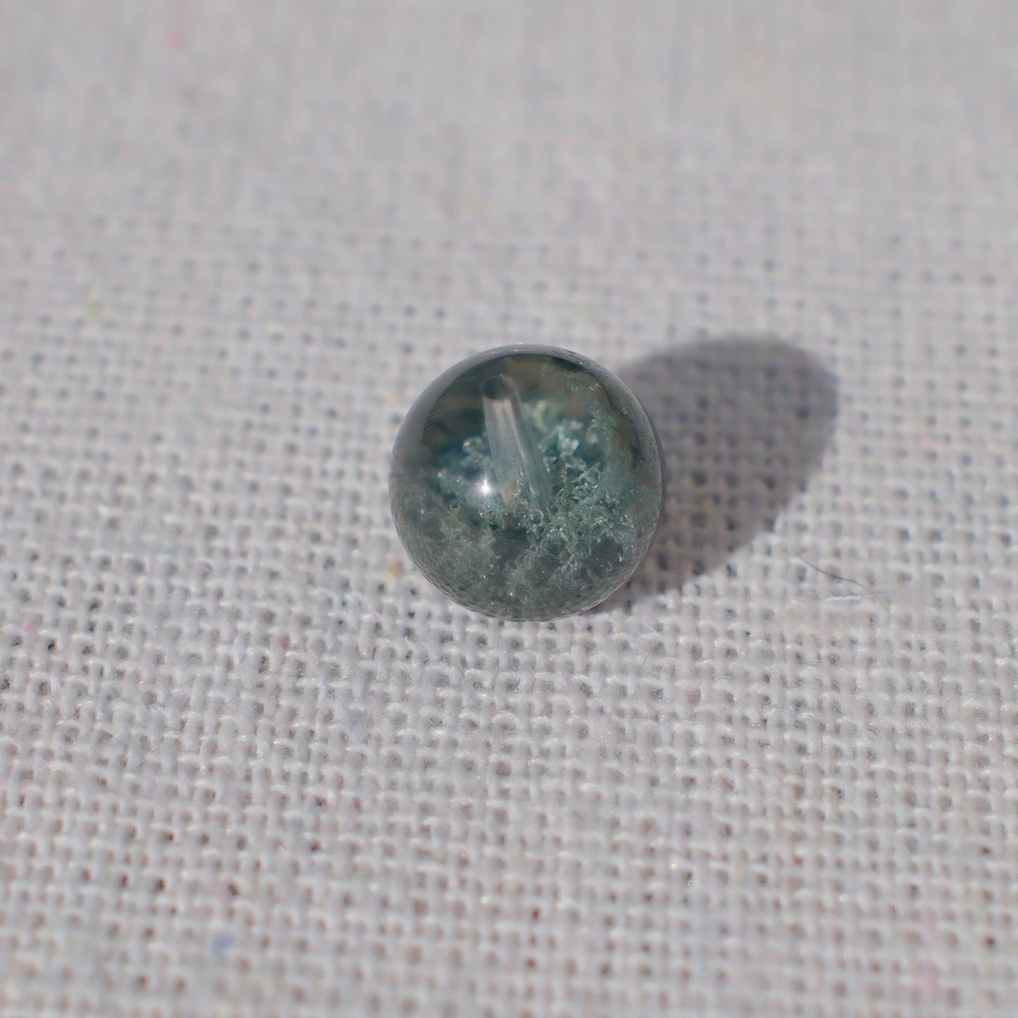 Green Bowl-Shaped Phantom Quartz Bead – Drilled