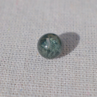 Green Bowl-Shaped Phantom Quartz Bead – Drilled