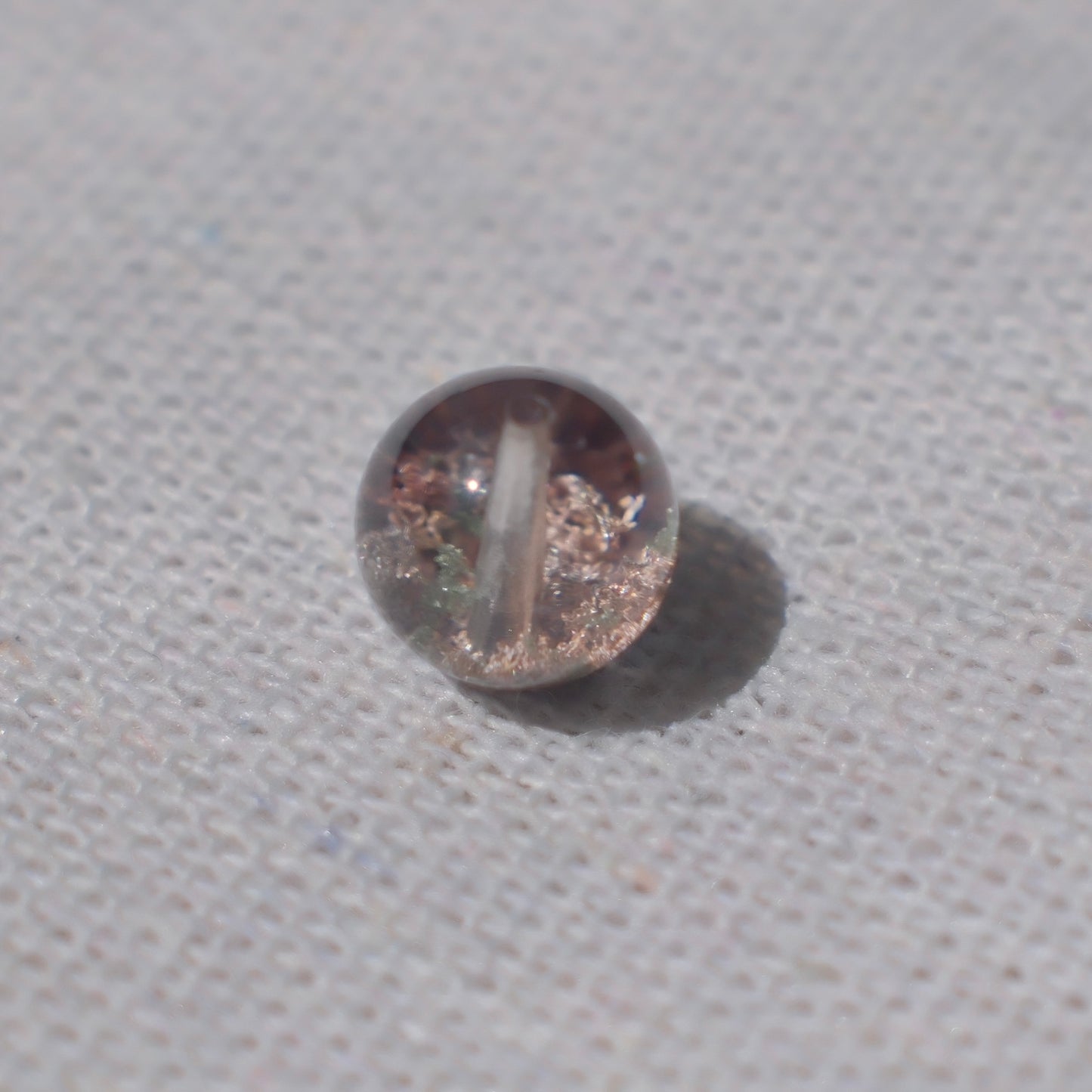 Pink & Green Bowl-Shaped Phantom Quartz Bead – Drilled