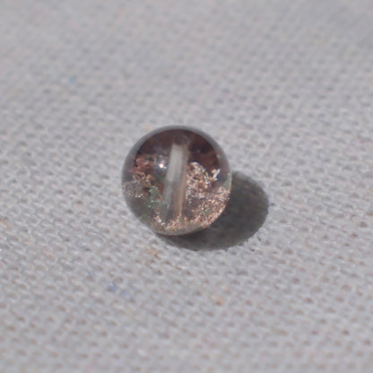 Pink & Green Bowl-Shaped Phantom Quartz Bead – Drilled