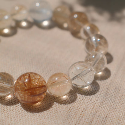 Starlit Threads –  High-clarity Rutilated Quartz Bracelet