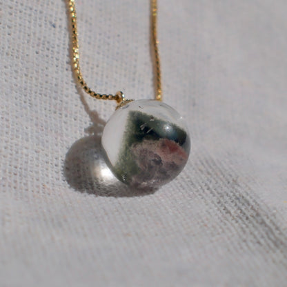 Two-Tone Pyramid Phantom Quartz Necklace
