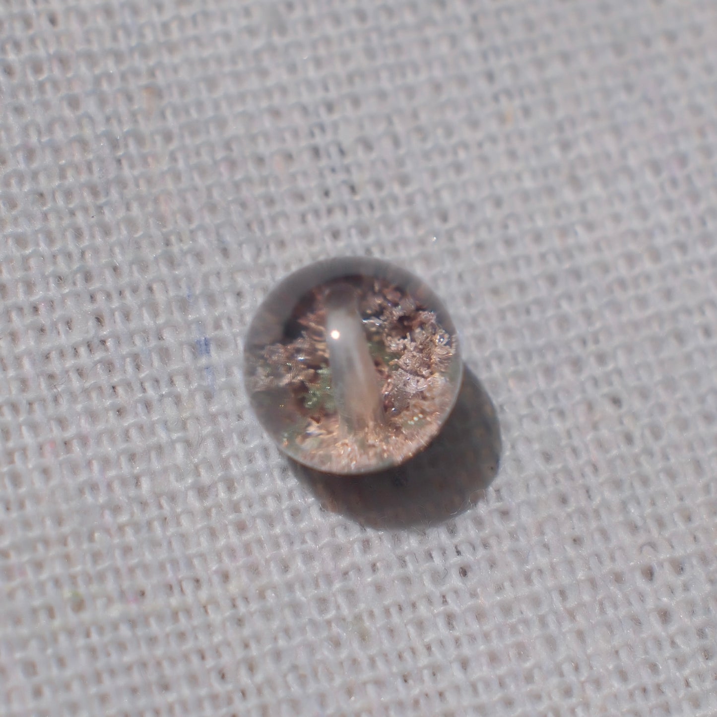 Pink & Green Bowl-Shaped Phantom Quartz Bead – Drilled