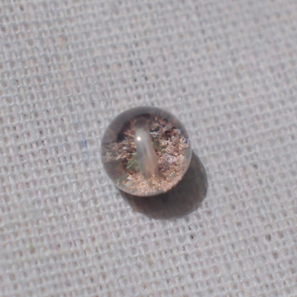 Pink & Green Bowl-Shaped Phantom Quartz Bead – Drilled