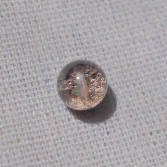 Pink & Green Bowl-Shaped Phantom Quartz Bead – Drilled