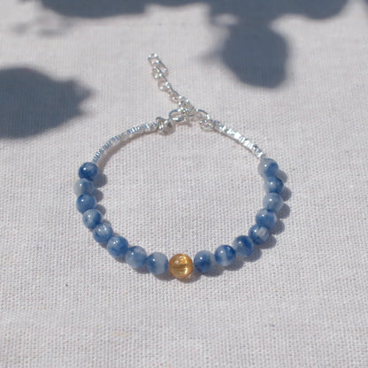 Custom Jewelry - Kyanite & Citrine Silver Bracelet