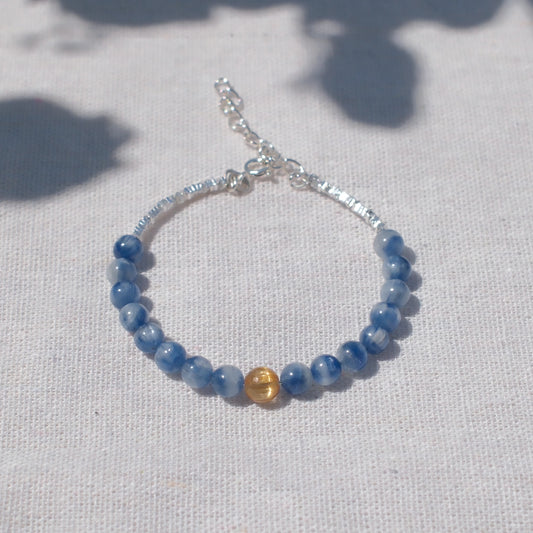 Custom Jewelry - Kyanite & Citrine Silver Bracelet