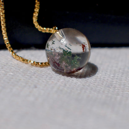 Floating Garden Phantom Quartz Pendant Necklace
