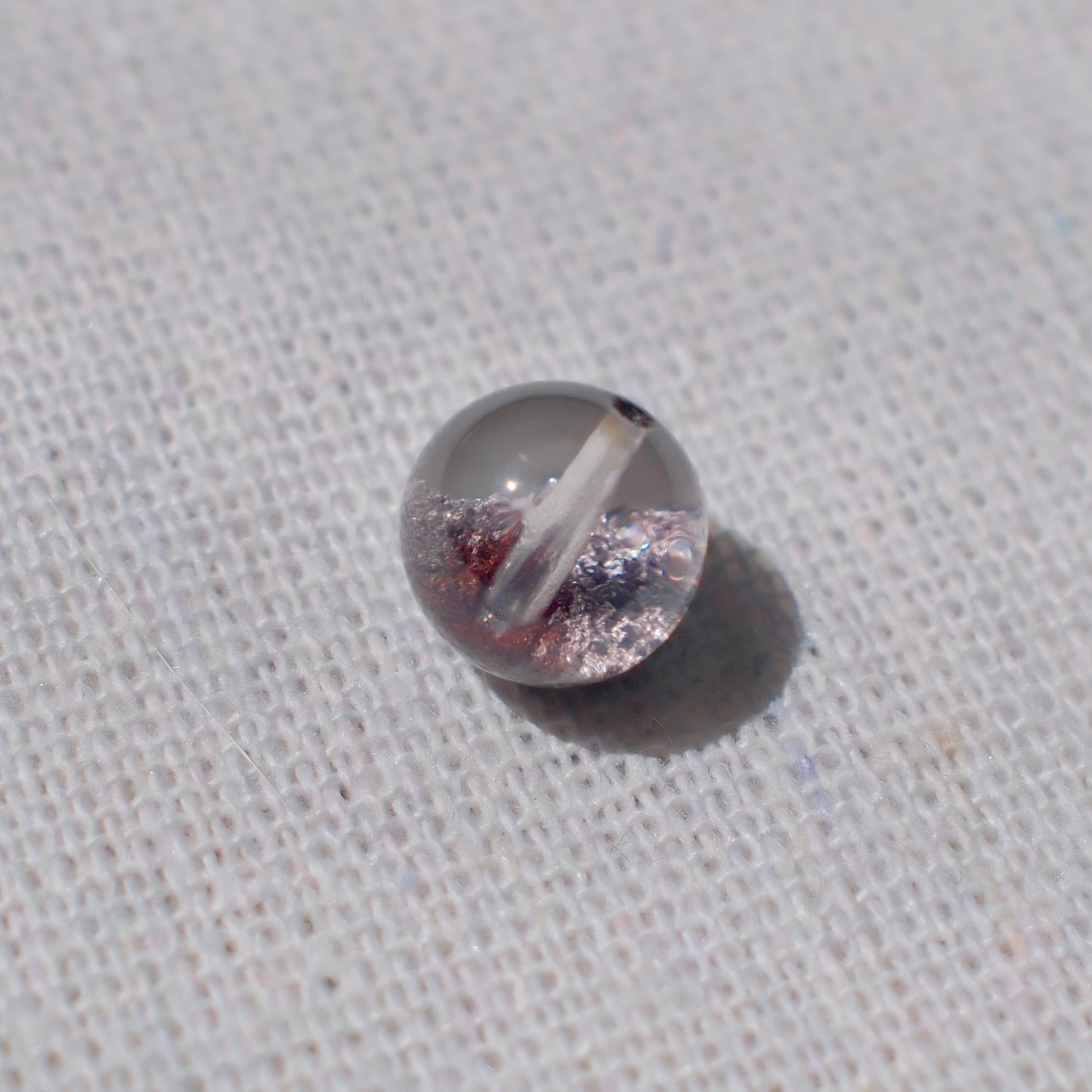 Purple & Red Bowl-Shaped Phantom Quartz Bead – Drilled