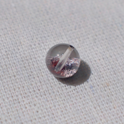Purple & Red Bowl-Shaped Phantom Quartz Bead – Drilled