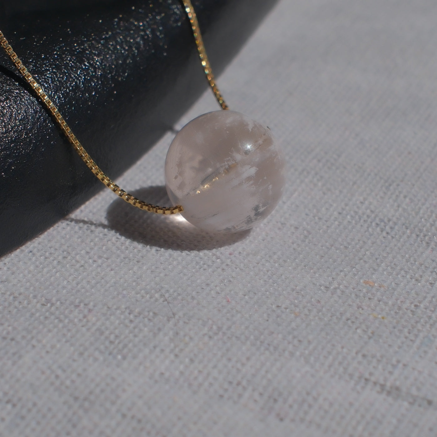 Light Pink Snow Phantom Quartz Pendant Necklace