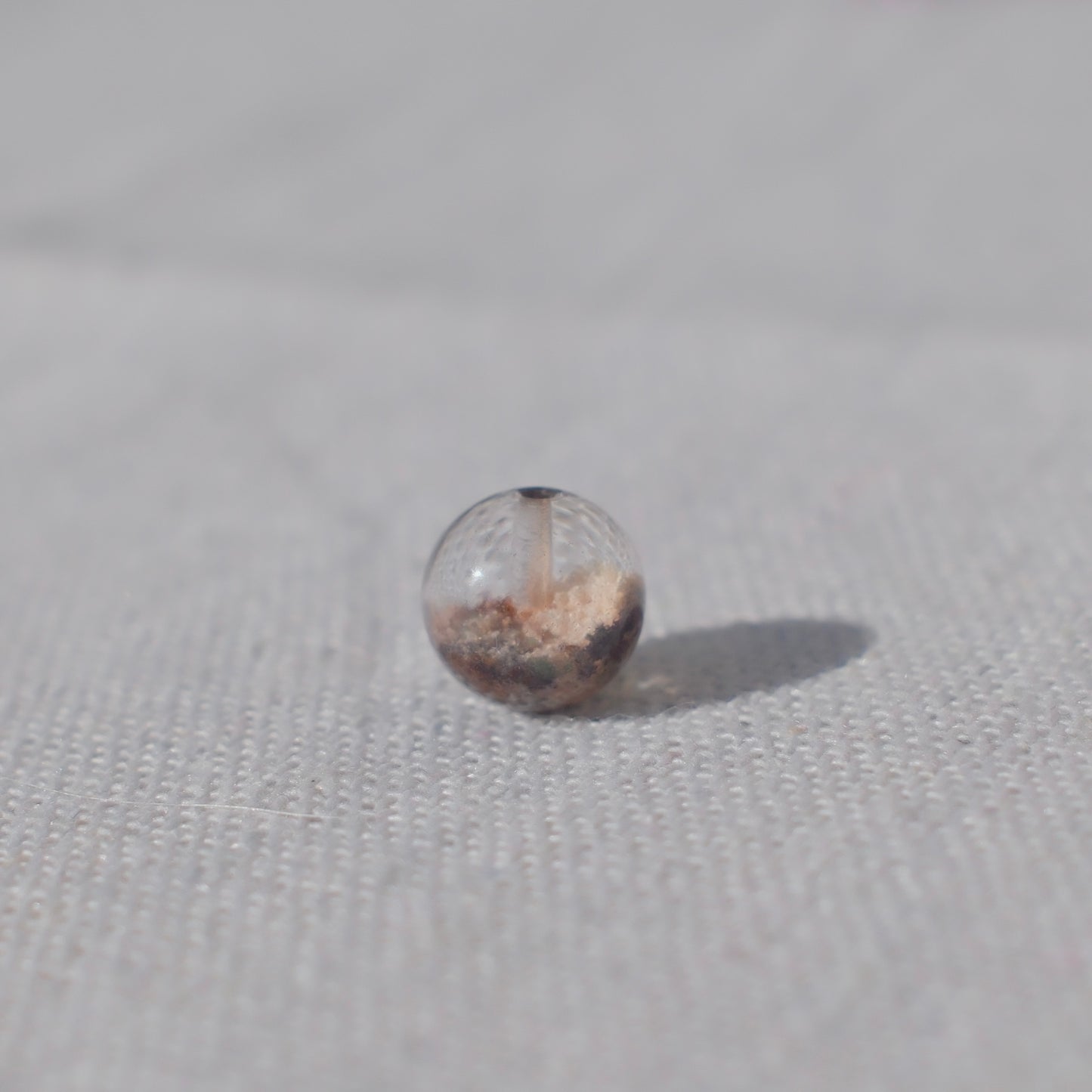 Pink Bowl-Shaped Phantom Quartz Bead – Drilled