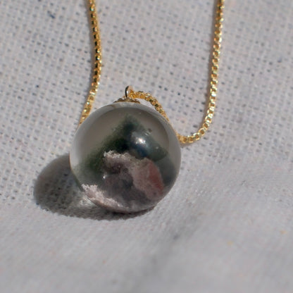 Two-Tone Pyramid Phantom Quartz Necklace