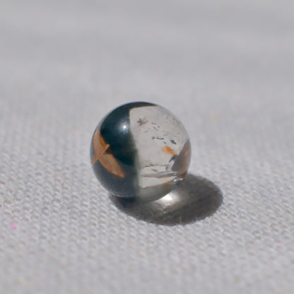 Half-Bowl Green Phantom Quartz Bead with Titanite – Undrilled