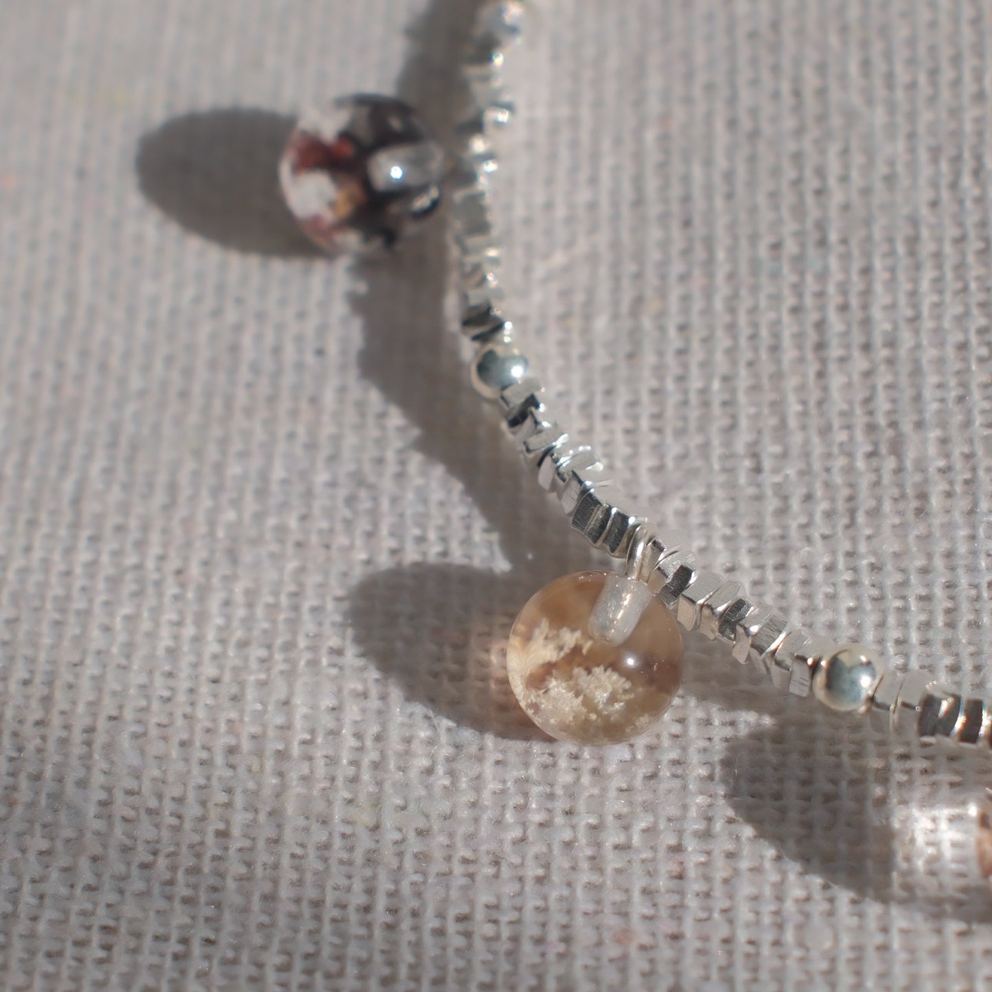 Bowl-Shaped Phantom Quartz Bracelet with Pendant