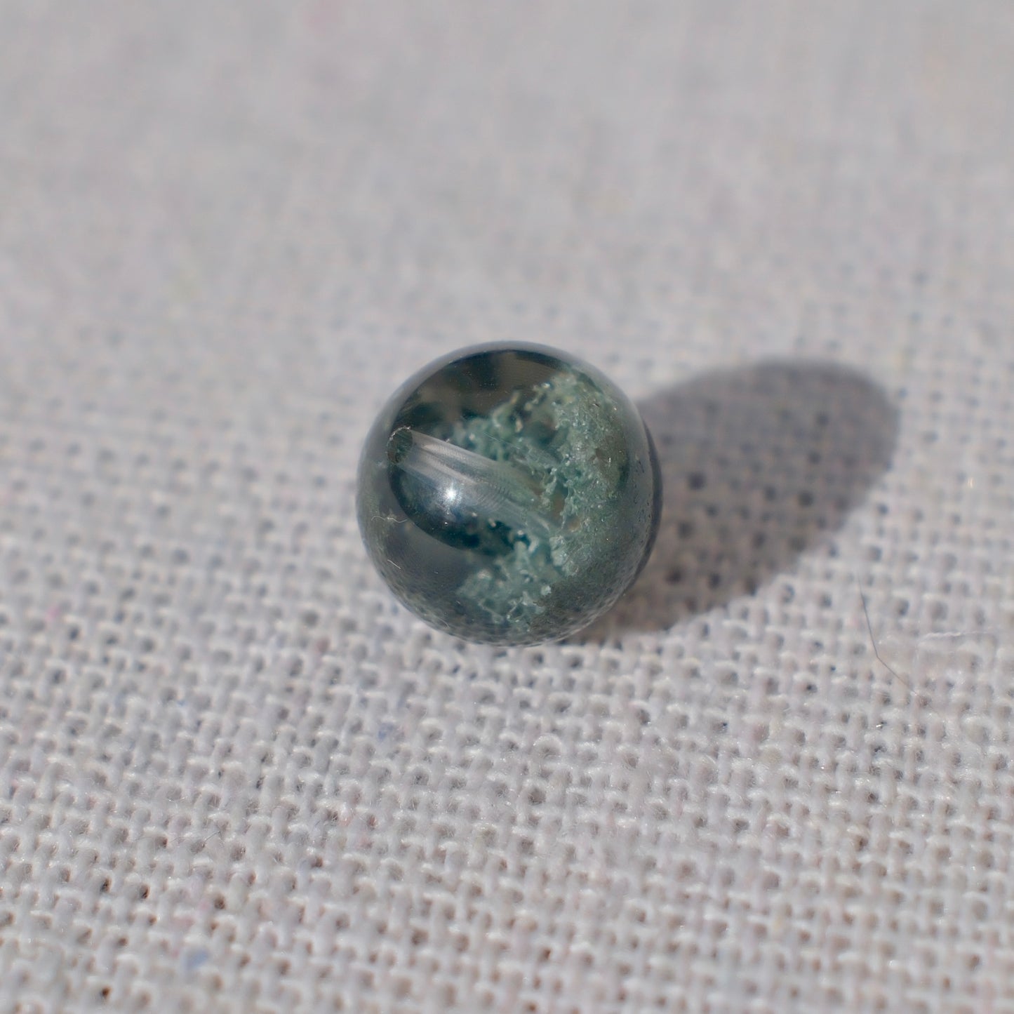 Green Bowl-Shaped Phantom Quartz Bead – Drilled