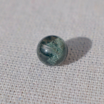 Green Bowl-Shaped Phantom Quartz Bead – Drilled
