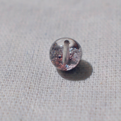 Purple & Red Bowl-Shaped Phantom Quartz Bead – Drilled
