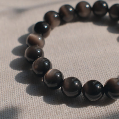 Silver Sheen Obsidian Bracelet