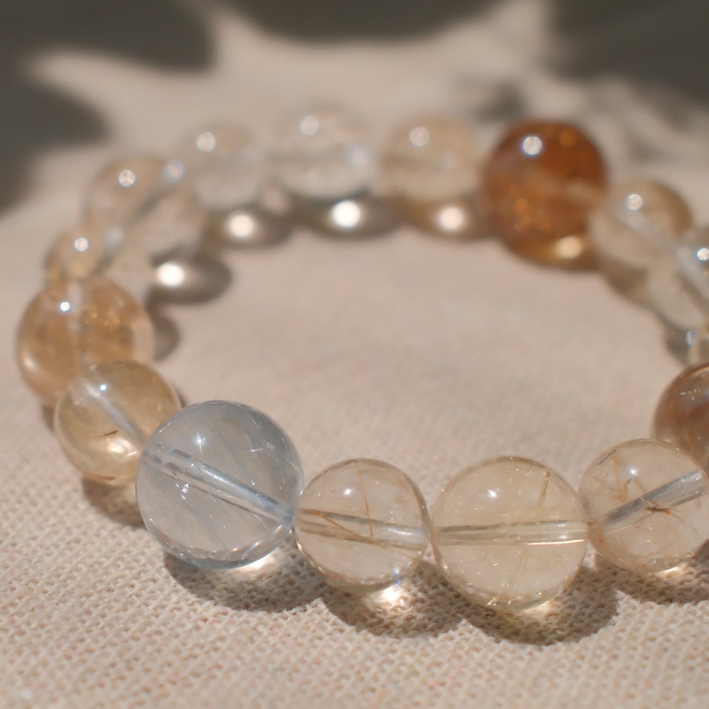 Starlit Threads –  High-clarity Rutilated Quartz Bracelet