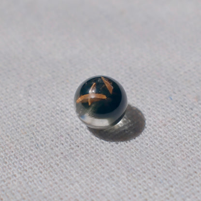 Half-Bowl Green Phantom Quartz Bead with Titanite – Undrilled