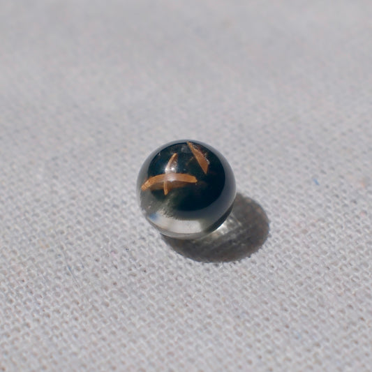 Half-Bowl Green Phantom Quartz Bead with Titanite – Undrilled