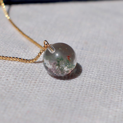 Floating Garden Phantom Quartz Pendant Necklace