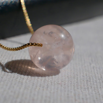 Vivid Pink Snow Phantom Quartz Pendant Necklace