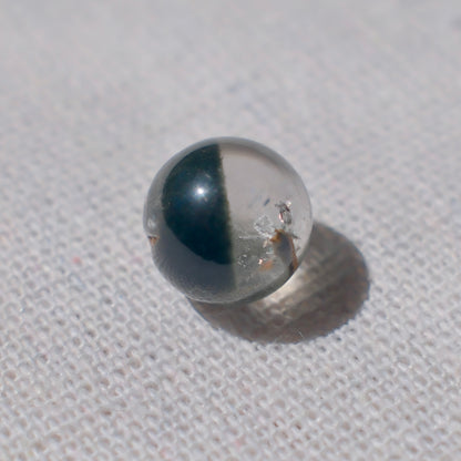 Half-Bowl Green Phantom Quartz Bead with Titanite – Undrilled