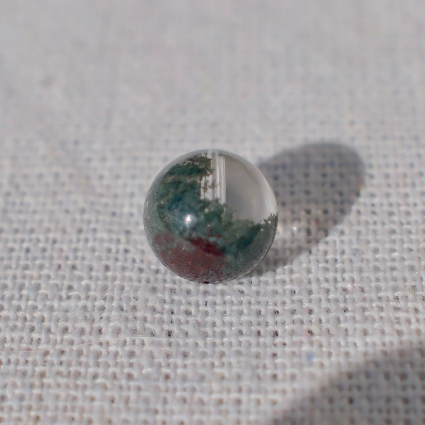 Green Bowl-Shaped Phantom Quartz Bead – Drilled