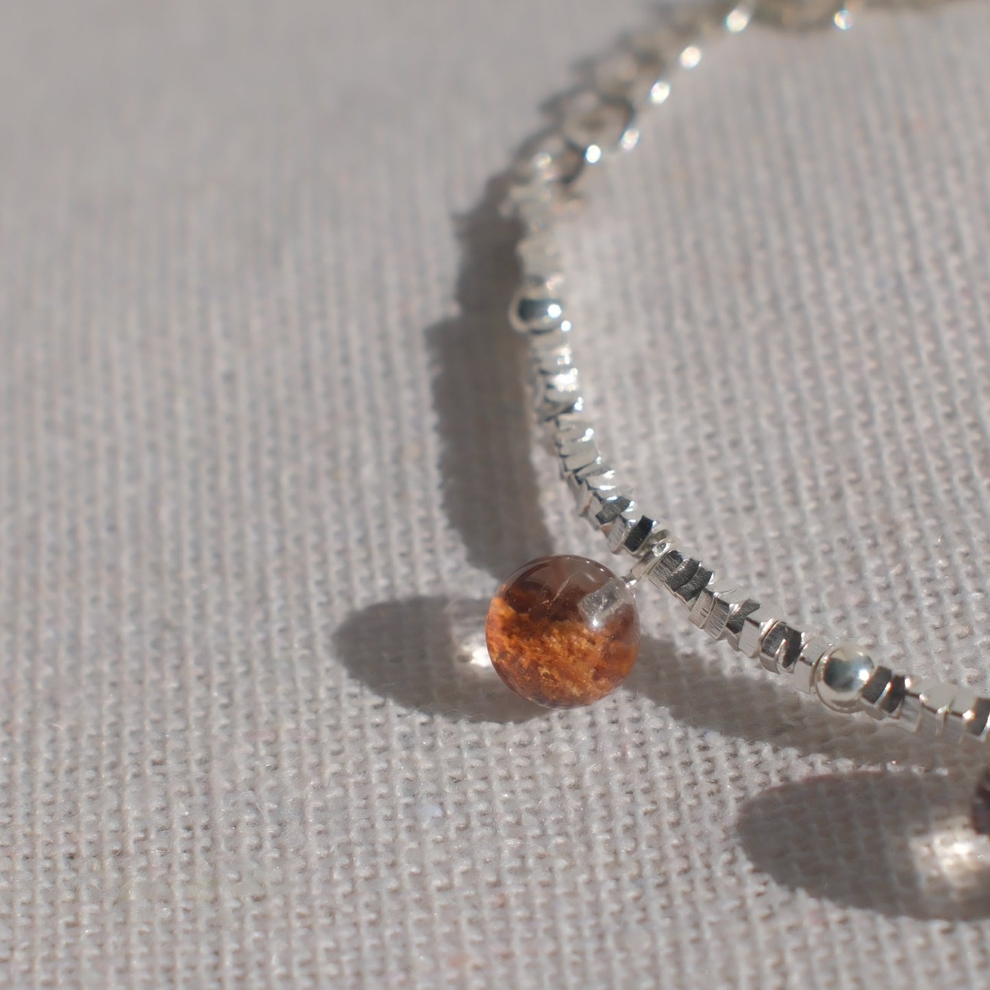 Bowl-Shaped Phantom Quartz Bracelet with Pendant