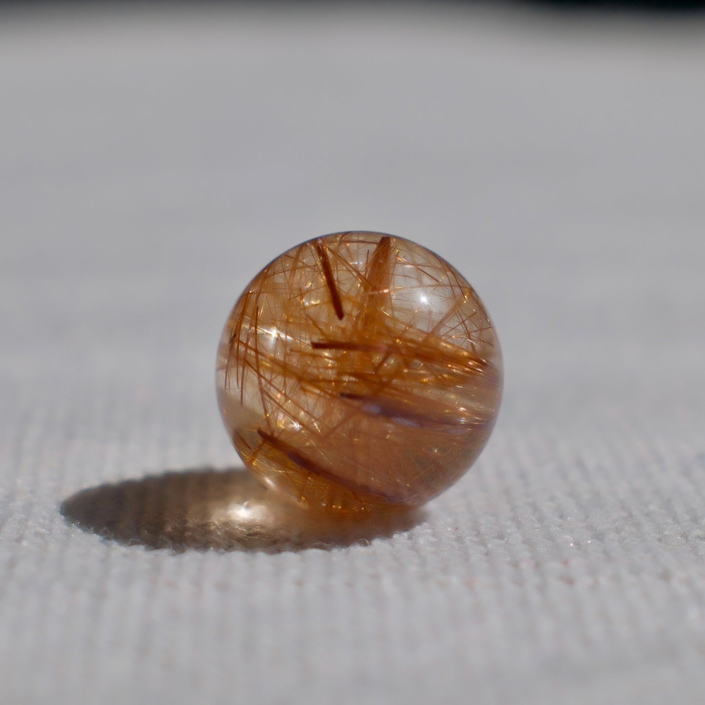 Natural Copper Rutilated Quartz Charm Bead