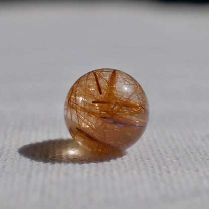 Natural Copper Rutilated Quartz Charm Bead