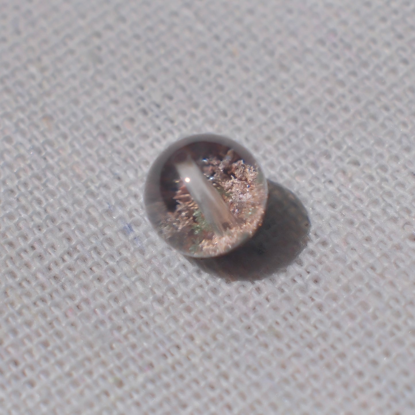 Pink & Green Bowl-Shaped Phantom Quartz Bead – Drilled