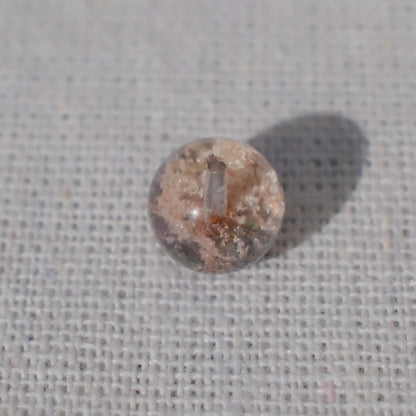 Pink Bowl-Shaped Phantom Quartz Bead – Drilled