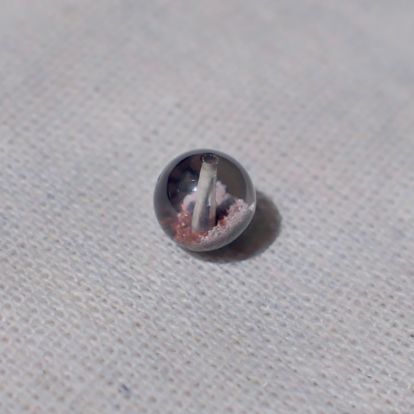 Purple & Red Bowl-Shaped Phantom Quartz Bead – Drilled