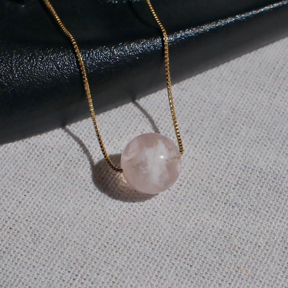 Vivid Pink Snow Phantom Quartz Pendant Necklace