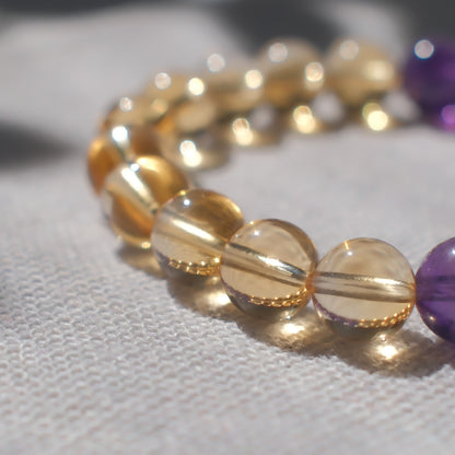 Amethyst & Citrine Bracelet - Half & Half