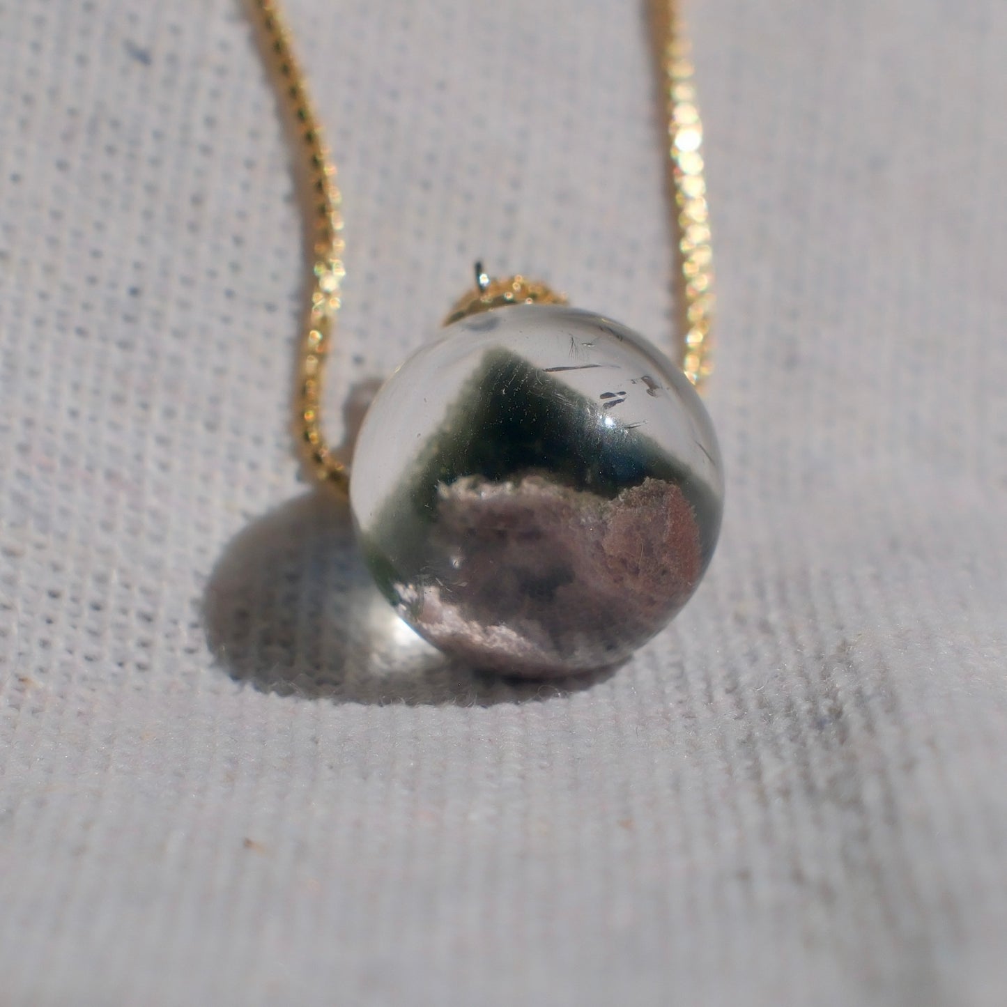 Two-Tone Pyramid Phantom Quartz Necklace